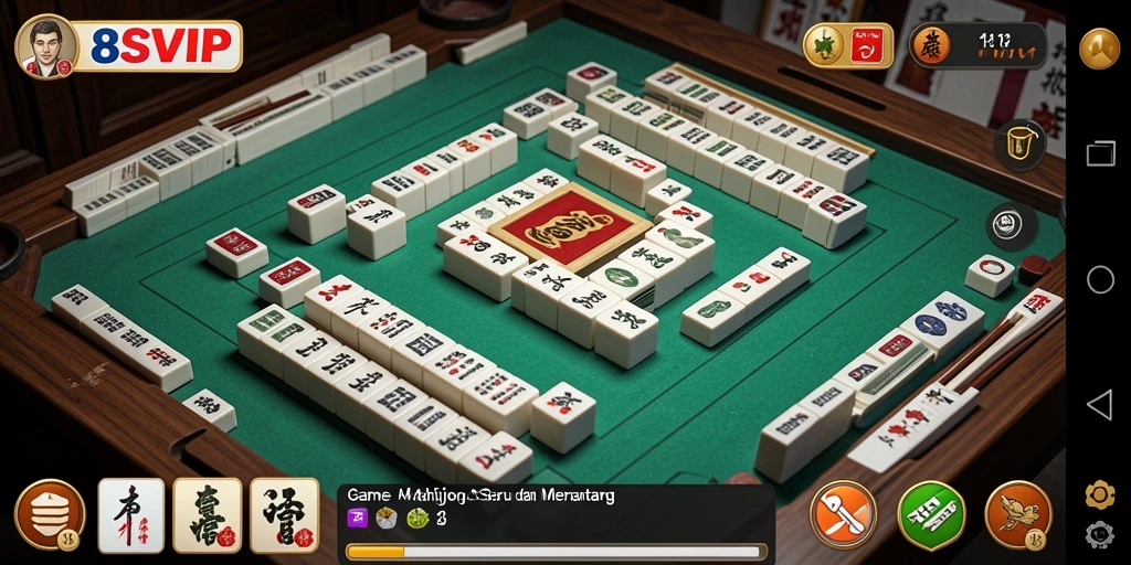 Screenshot gameplay 8SVIP menampilkan keseruan bermain Mahjong.