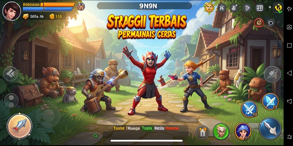 Tampilan gameplay menarik dari 9N9N yang penuh strategi.