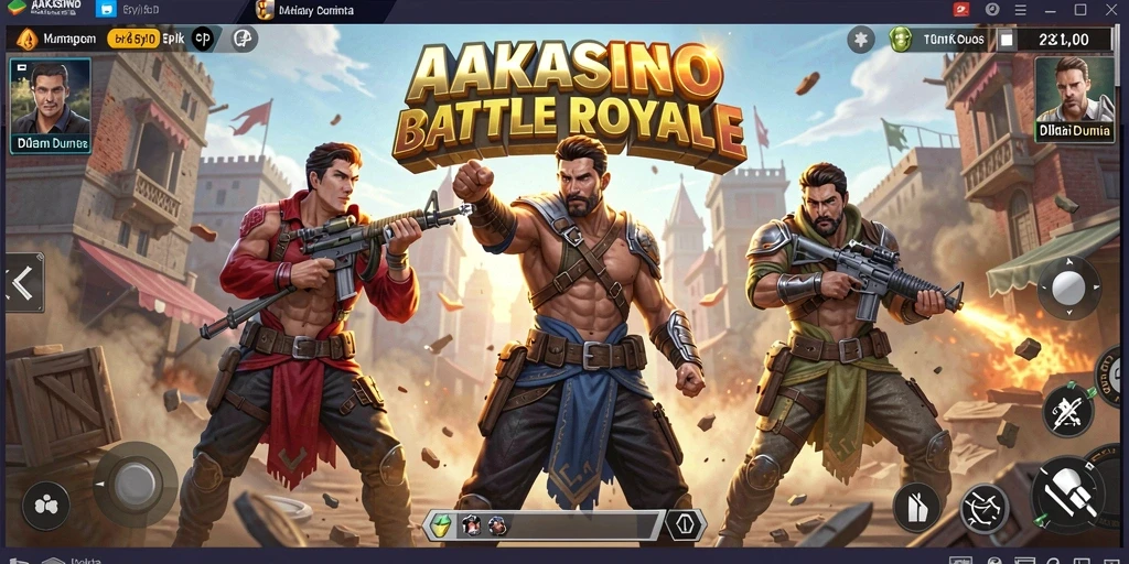 Gameplay seru AAKASINO dalam aksi Battle Royale.