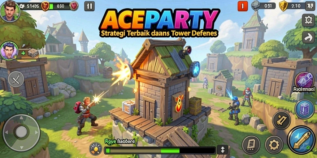 Tampilan gameplay ACEPARTY yang seru dan menantang dalam Tower Defense.