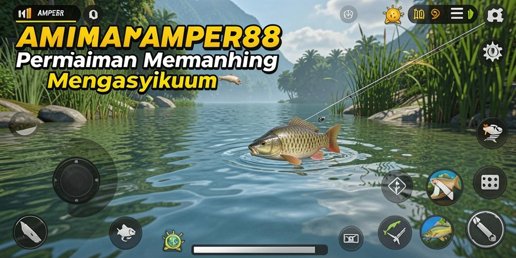 Tampilan gameplay seru dalam AMPER88 dengan ikan yang beragam.