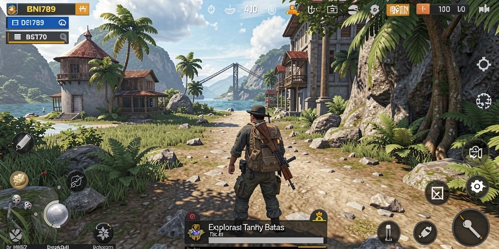 Tampilan gameplay Open World yang luas dan menakjubkan di BNI789.