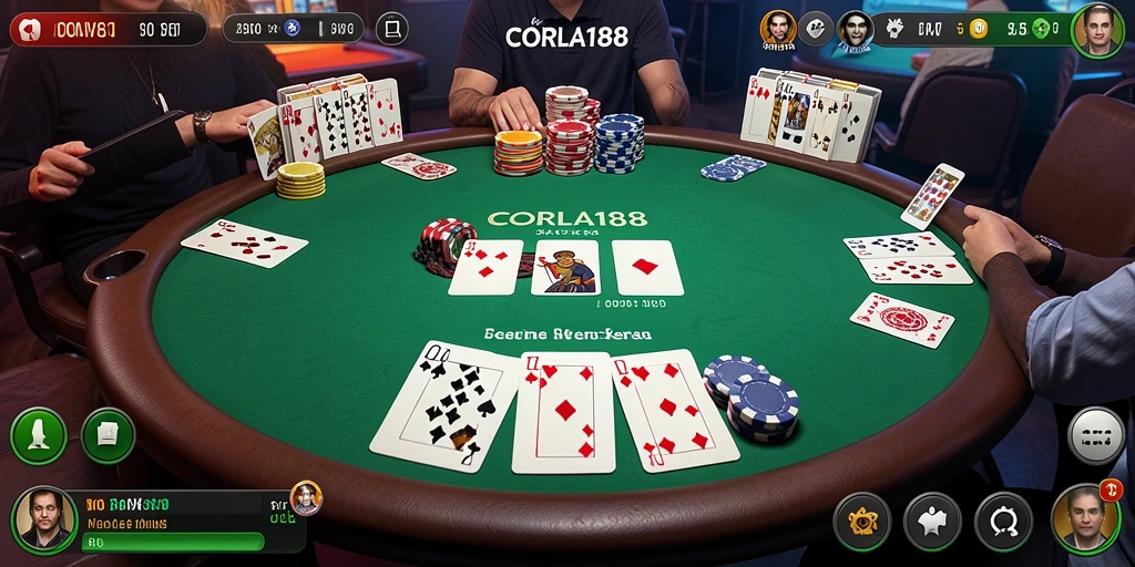 Tampilan utama CORLA188 dengan gameplay poker yang menarik.