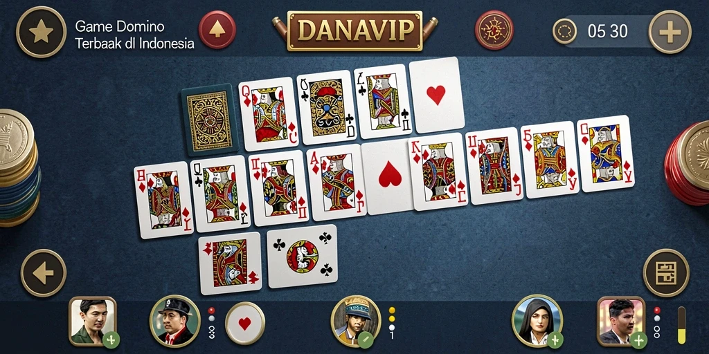 Tampilan gameplay seru DANAVIP dalam permainan Domino.