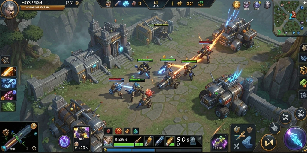 Screenshot gameplay H03 yang menunjukkan aksi berbasis strategi.