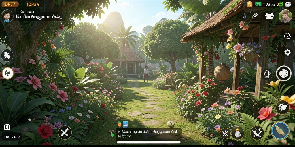 Screenshot gameplay IDR77 menampilkan aktivitas bertani yang seru.