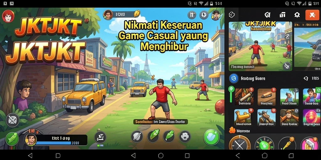 Screenshot main game JKTJKT yang penuh warna dan menyenangkan.