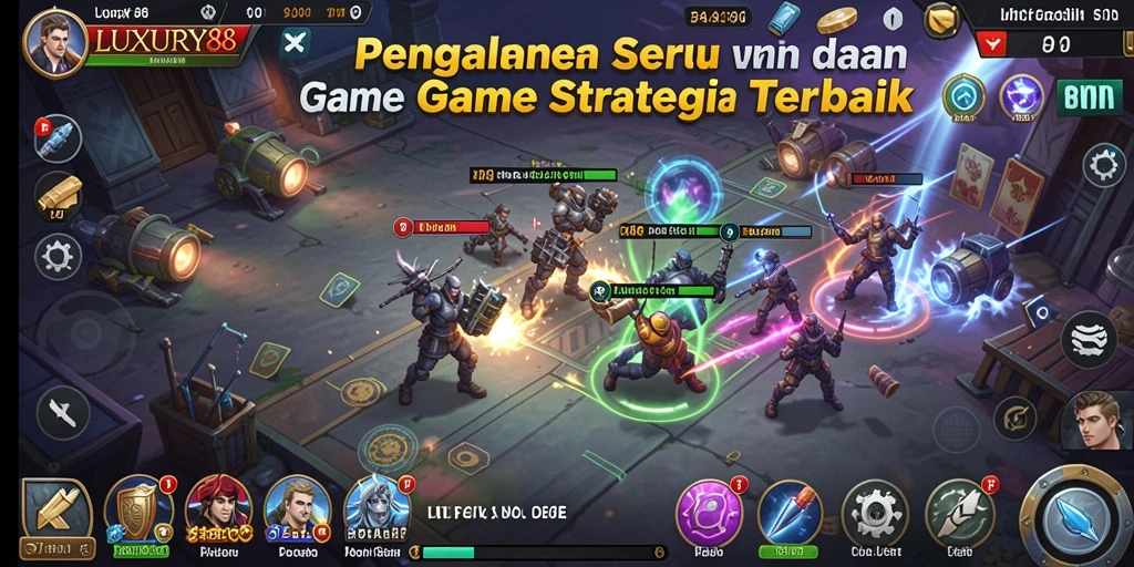 Tangkapan layar menampilkan pertempuran epik dalam gameplay SLG.