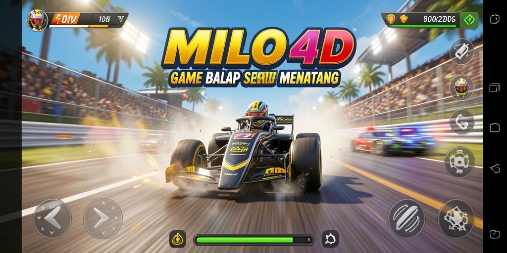 Screenshot gameplay MILO4D menampilkan balapan seru.
