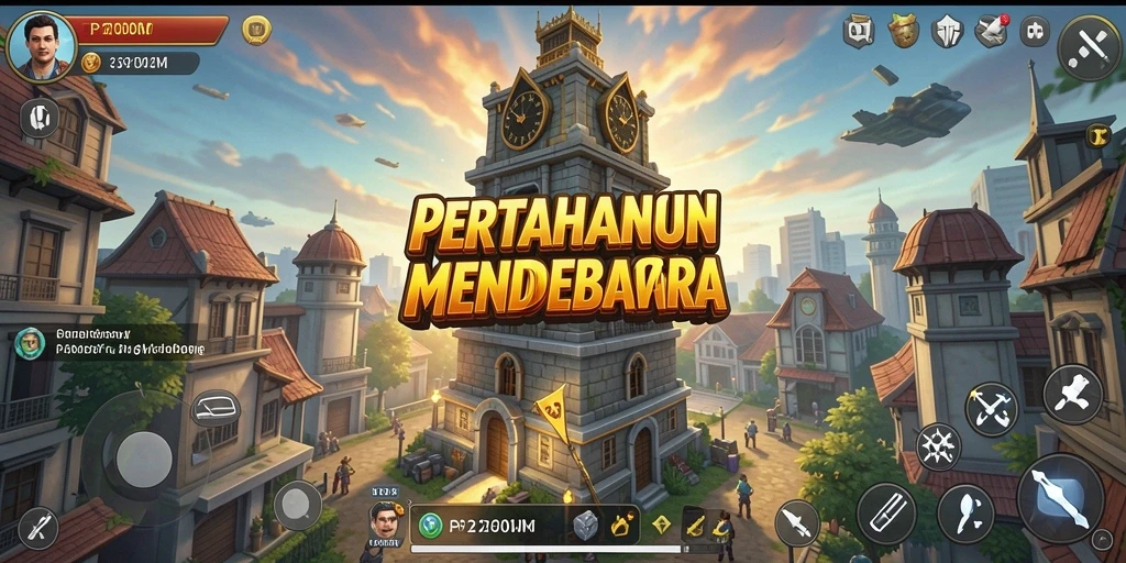 Tampilan gameplay P200M yang mendebarkan dan strategi menara yang cermat.