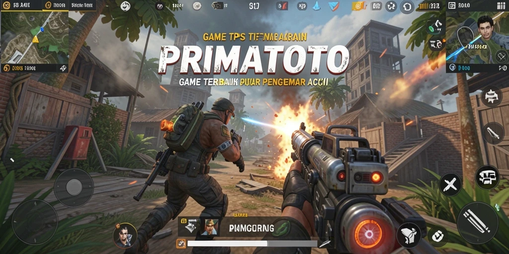 Gambar menampilkan aksi seru gameplay PRIMATOTO di medan pertempuran.