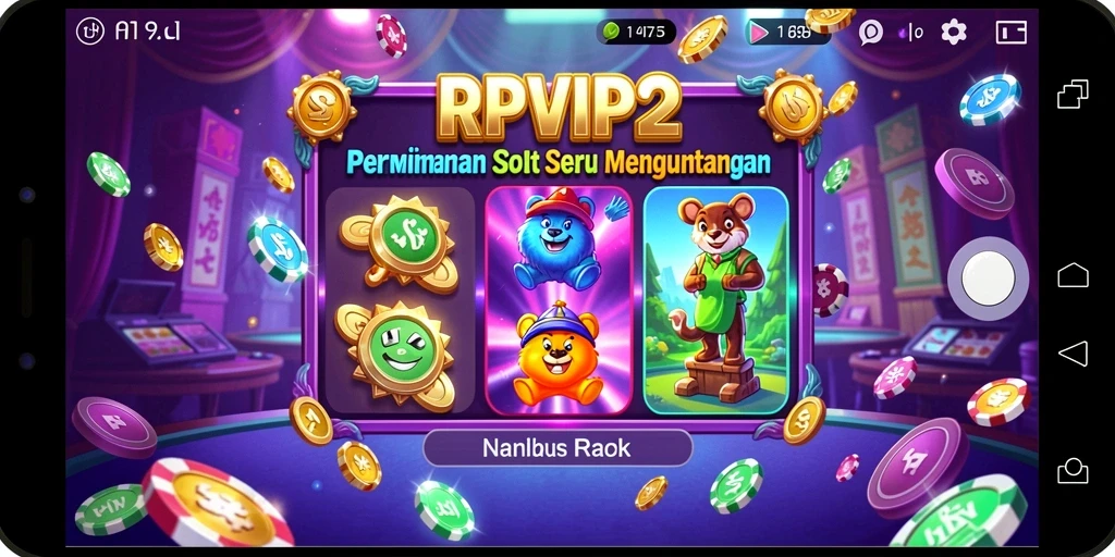 Screenshot gameplay RPVIP2 yang menampilkan momen mendebarkan saat putaran Slot.