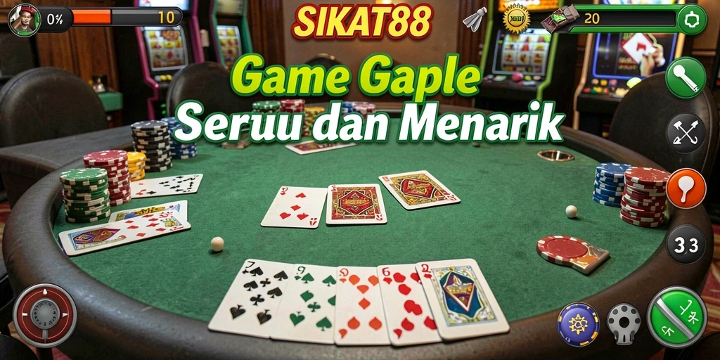 Tampilan menarik gameplay Gaple di SIKAT88.