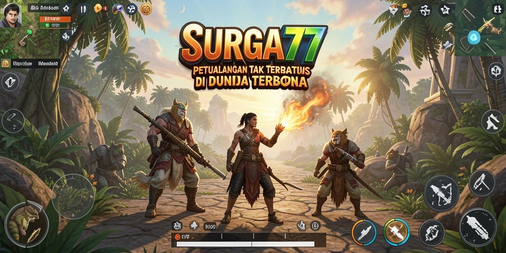 Screenshot gameplay SURGA77 yang menampilkan dunia terbuka yang luas.