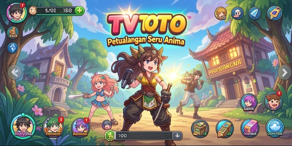 Tampilan menarik dari gameplay TVTOTO yang penuh warna dan dinamis.